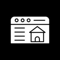 Real Estate Website Glyph Inverted Icon Design vector