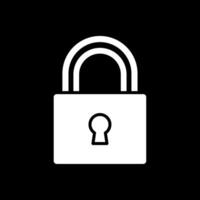 Lock Glyph Inverted Icon Design vector