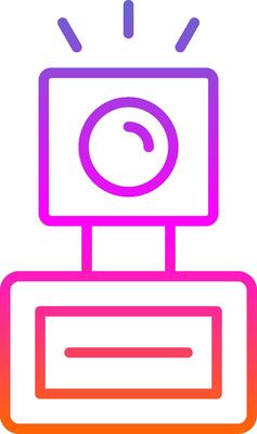 Camera Flash Line Gradient Icon Design