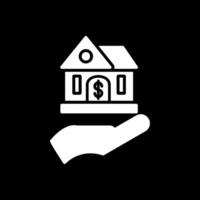 Buy A house Glyph Inverted Icon Design vector