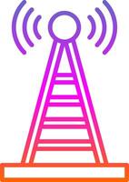 Radio Tower Line Gradient Icon Design vector