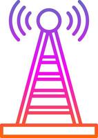 radio torre línea degradado icono diseño vector