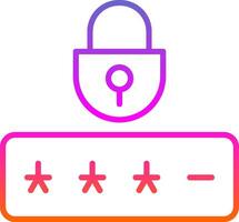 Password Line Gradient Icon Design vector