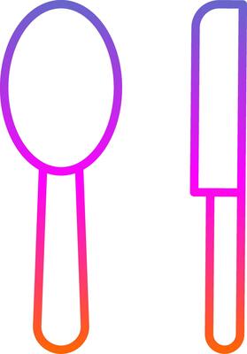 Cutlery Line Gradient Icon Design