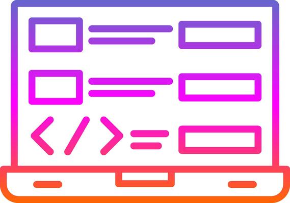 Coding Line Gradient Icon Design