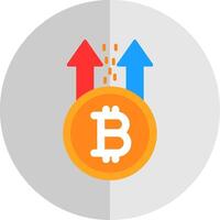 bitcoin subir plano escala icono diseño vector