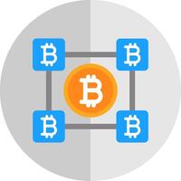 bitcoin bloques plano escala icono diseño vector