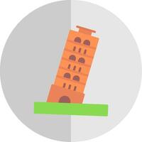 Pisa torre plano escala icono diseño vector