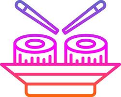 Sushi Line Gradient Icon Design vector