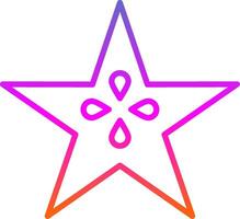 estrella Fruta línea degradado icono diseño vector