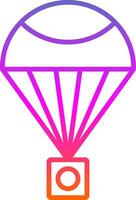 Parachute Line Gradient Icon Design vector