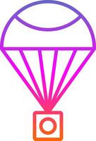 Parachute Line Gradient Icon Design vector