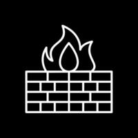 Firewall Line Inverted Icon Design vector
