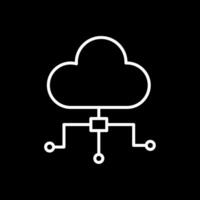 Cloud Computing Line Inverted Icon Design vector