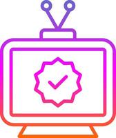 Television Line Gradient Icon Design vector
