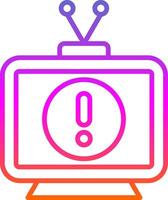 Television Line Gradient Icon Design vector