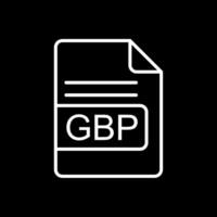GBP File Format Line Inverted Icon Design vector