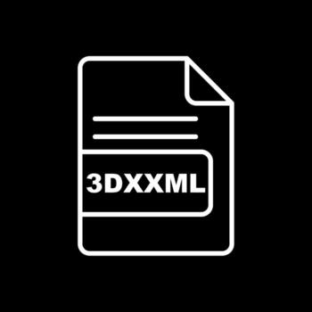 3dxxml archivo formato línea invertido icono diseño vector