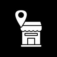 Shop Location Glyph Inverted Icon Design vector