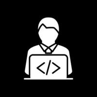 Developer Glyph Inverted Icon Design vector