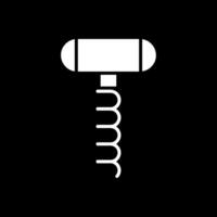 Corkscrew Glyph Inverted Icon Design vector