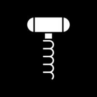 Corkscrew Glyph Inverted Icon Design vector