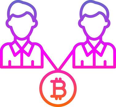 Bitcoin Trading Line Gradient Icon Design vector