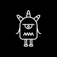 Monster Line Inverted Icon Design vector