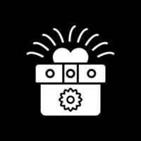Gift Box Glyph Inverted Icon Design vector