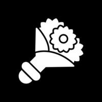 Flower Bouquet Glyph Inverted Icon Design vector