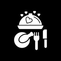 Dinner Glyph Inverted Icon Design vector