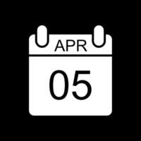April Glyph Inverted Icon Design vector
