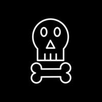 Skull Line Inverted Icon Design vector