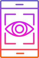 Eye Recognition Line Gradient Icon Design vector