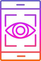 Eye Recognition Line Gradient Icon Design vector