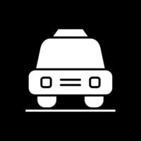 Taxi glifo invertido icono diseño vector