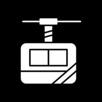 Cable Car Cabin Glyph Inverted Icon Design vector