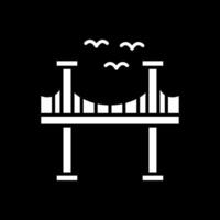 puente glifo invertido icono diseño vector