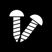 Screws Glyph Inverted Icon Design vector