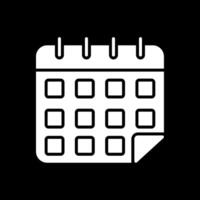 calendario glifo invertido icono diseño vector