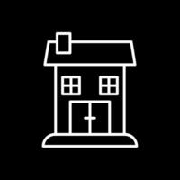 Bungalow Line Inverted Icon Design vector