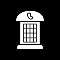 Phone Booth Glyph Inverted Icon Design vector