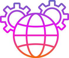 Global Management Line Gradient Icon Design vector
