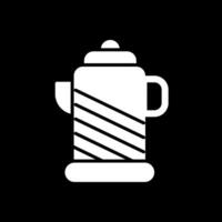 Kettle Glyph Inverted Icon Design vector