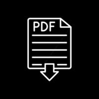 pdf línea invertido icono diseño vector