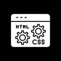Web Development Glyph Inverted Icon Design vector