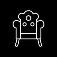 Sillón línea invertido icono diseño vector