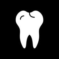 Tooth Glyph Inverted Icon Design vector