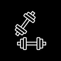 dumbell línea invertido icono diseño vector