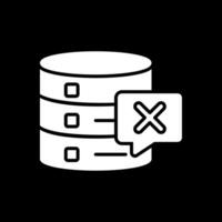 Delete Database Glyph Inverted Icon Design vector